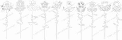 Word Flower Picture Frame - 8x10 Frame Holds 5x7 Photo - Legacy Images - Picture Frames - 8x10 picture frame family flowers laser engraved