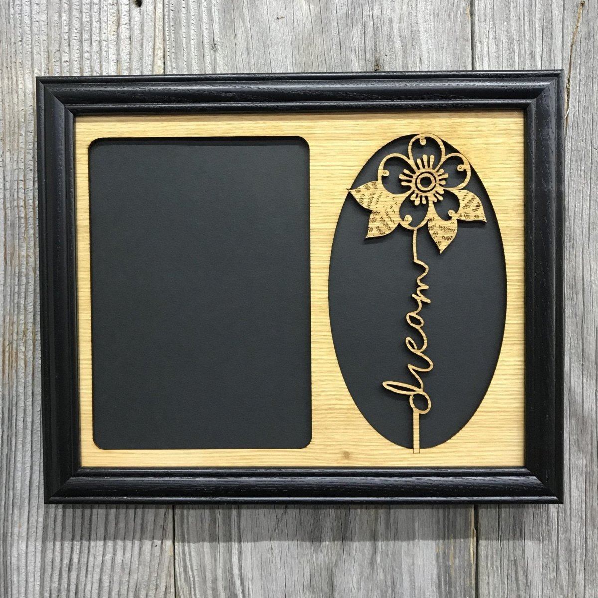 Word Flower Picture Frame - 8x10 Frame Holds 5x7 Photo - Legacy Images - Picture Frames - 8x10 picture frame family flowers laser engraved