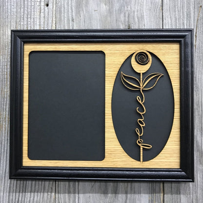 Word Flower Picture Frame - 8x10 Frame Holds 5x7 Photo - Legacy Images - Picture Frames - 8x10 picture frame family flowers laser engraved