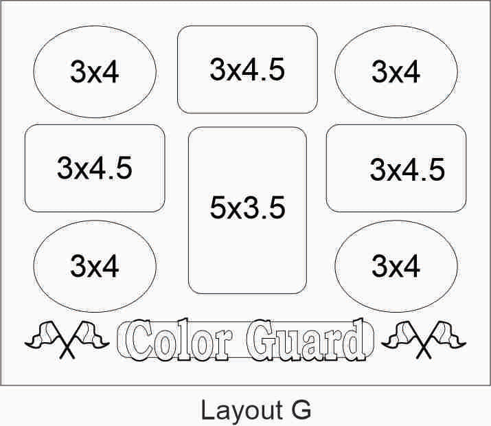 11x14 Layout G with 8 various size photo openings - Legacy Images - Picture Frames