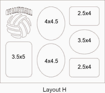 11x14 Layout H with 6 photo openings of various size - Legacy Images - Picture Frames