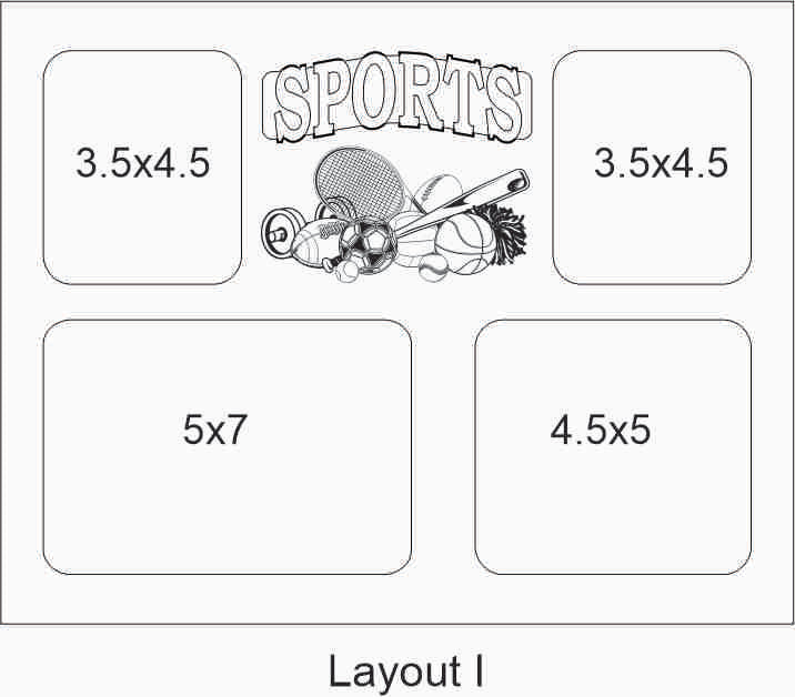 11x14 Layout I with 4 photo openings of various size - Legacy Images - Picture Frames