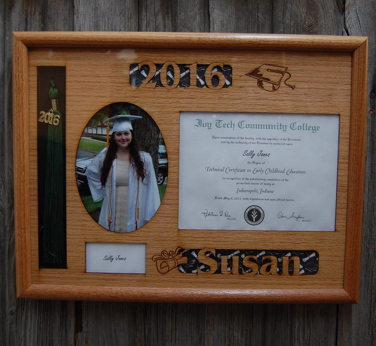 Graduation Tassel & Diploma Picture Frame, Picture Frame, home decor, laser engraved - Legacy Images