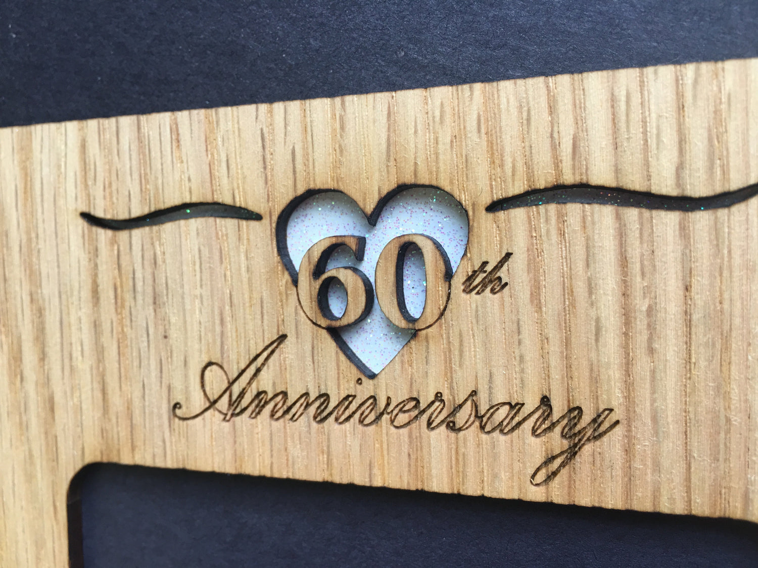 60th Anniversary Photo Frame, Picture Frame, home decor, laser engraved - Legacy Images