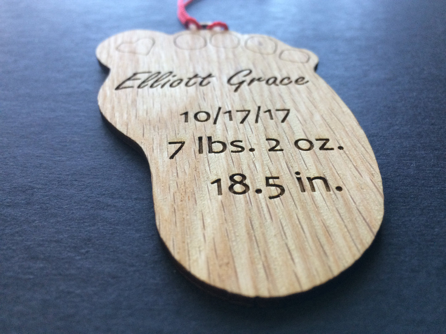 Baby Footprint Christmas Ornament, Ornament, home decor, laser engraved - Legacy Images