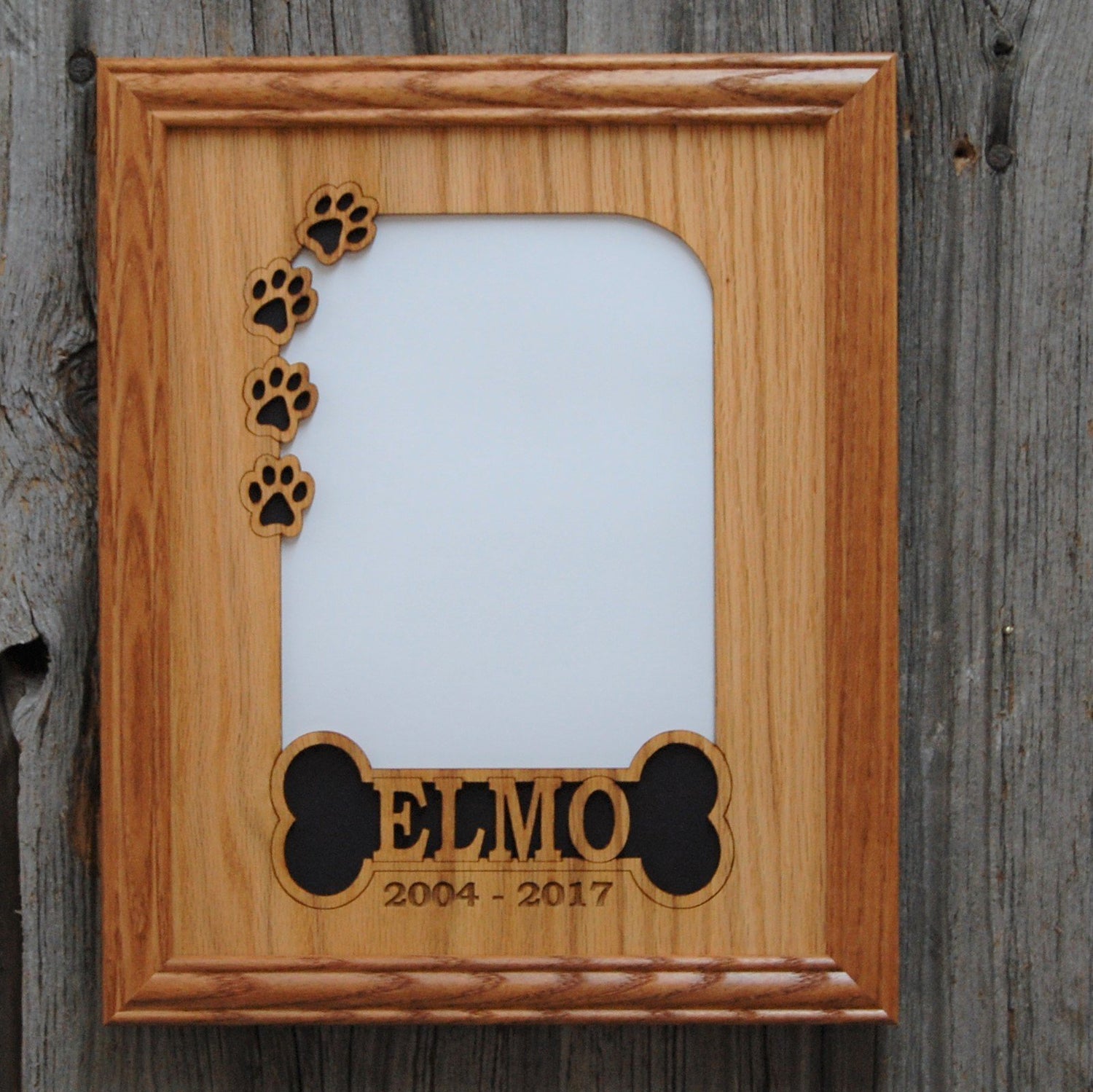 Dog Bone & Paw Prints Picture Frame, Picture Frame, home decor, laser engraved - Legacy Images