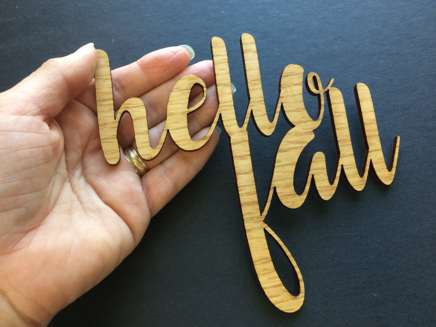 Hello Fall Sign, Signs, home decor, laser engraved - Legacy Images