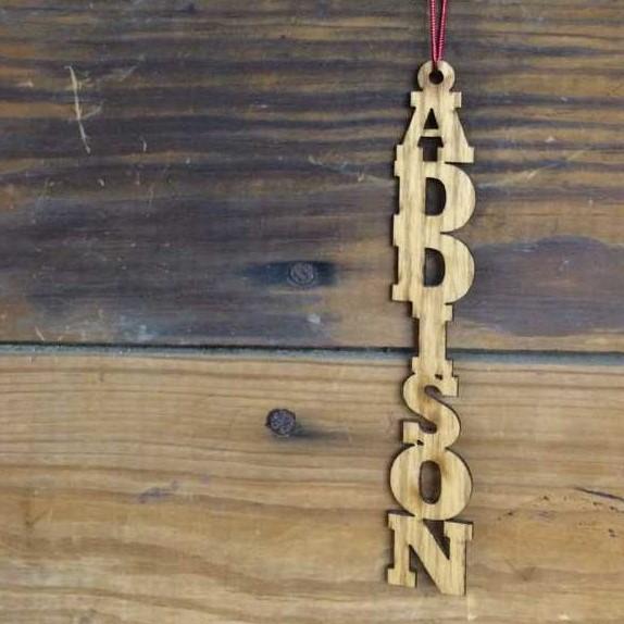 Wood Name Ornament, Ornament, home decor, laser engraved - Legacy Images