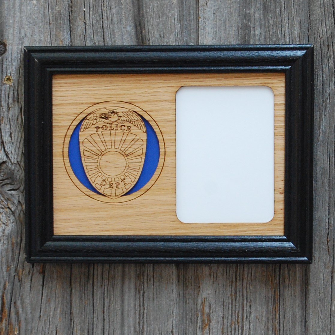 5x7 Police Badge Picture Frame, Picture Frame, home decor, laser engraved - Legacy Images